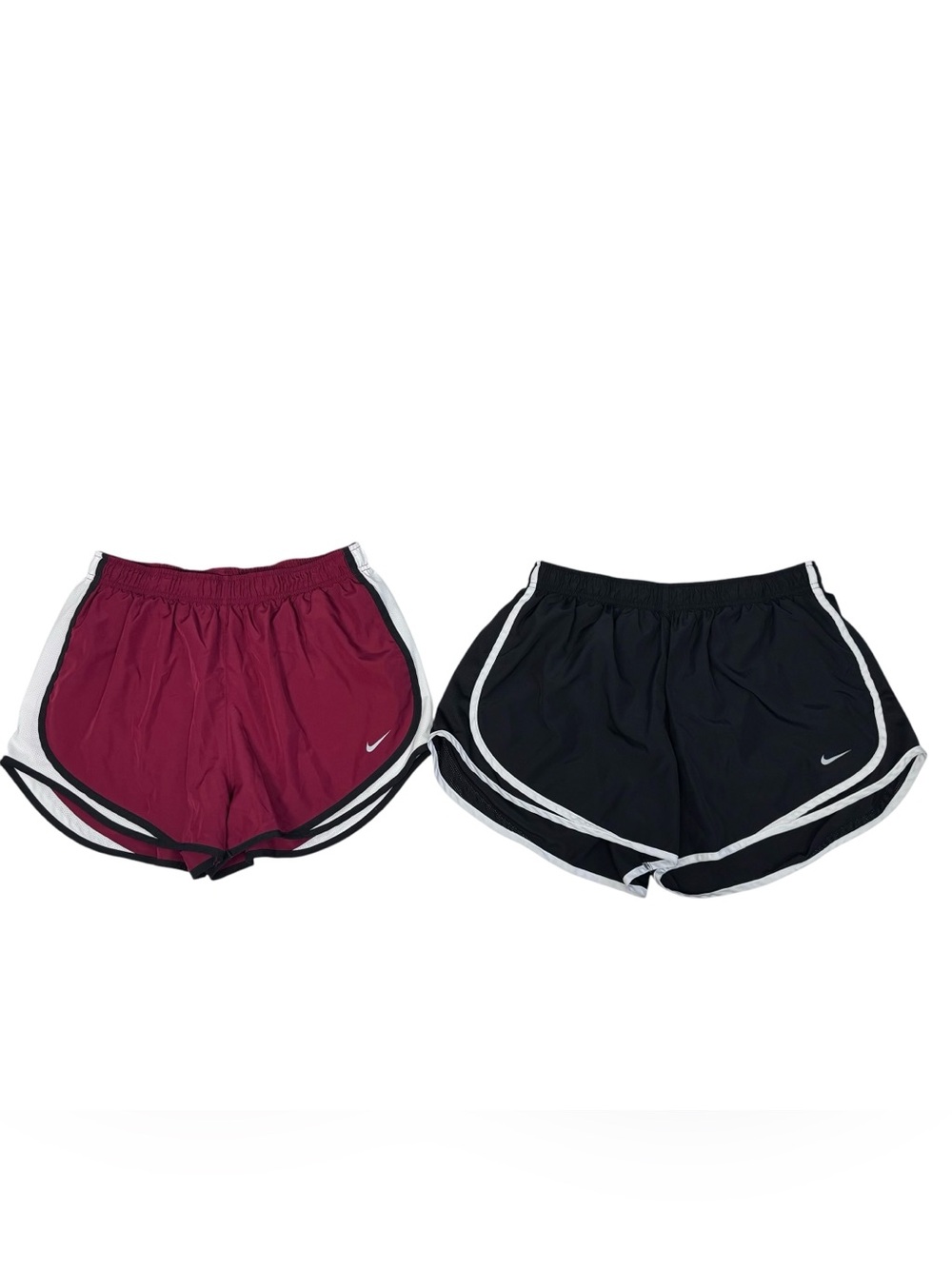 Nike Dri-FIT Tempo Running Shorts Bundle Women’s XL Black Burgundy Athletic